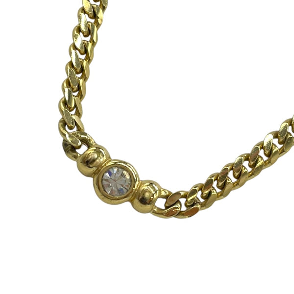 クリスチャン・ディオール Christian Dior ストーンネックレス ゴールド メタル アクセサリー