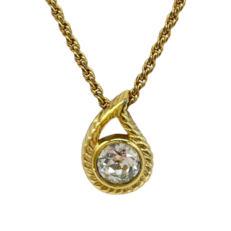 DIOR ゴールド パール ストーン ネックレス Christian Dior パールラインストーンゴールド チェーン