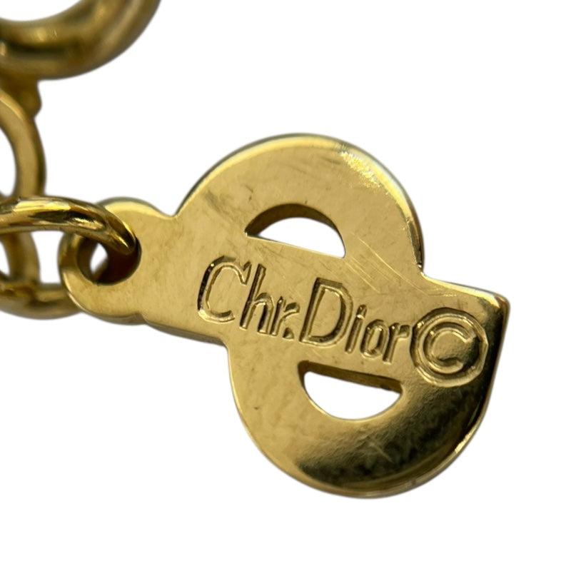クリスチャン・ディオール Christian Dior ラインストーンネックレス ゴールド メタル アクセサリー
