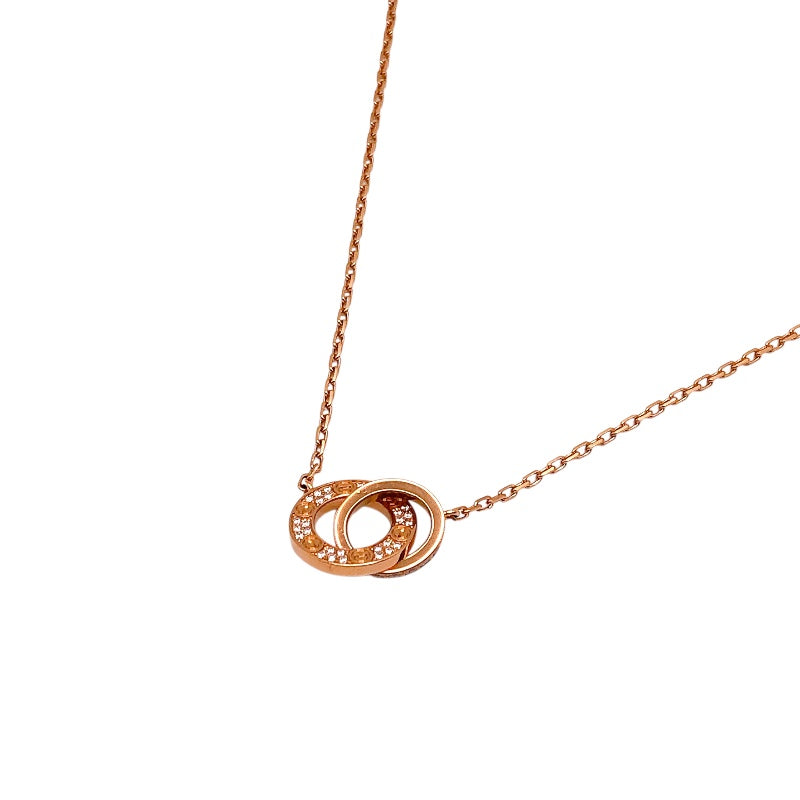 洗練ジュエリー【Cartier】LOVE ダイヤモンド ネックレス PG カルティエ Cartier ラブネックレス K18PG/ダイヤモンド