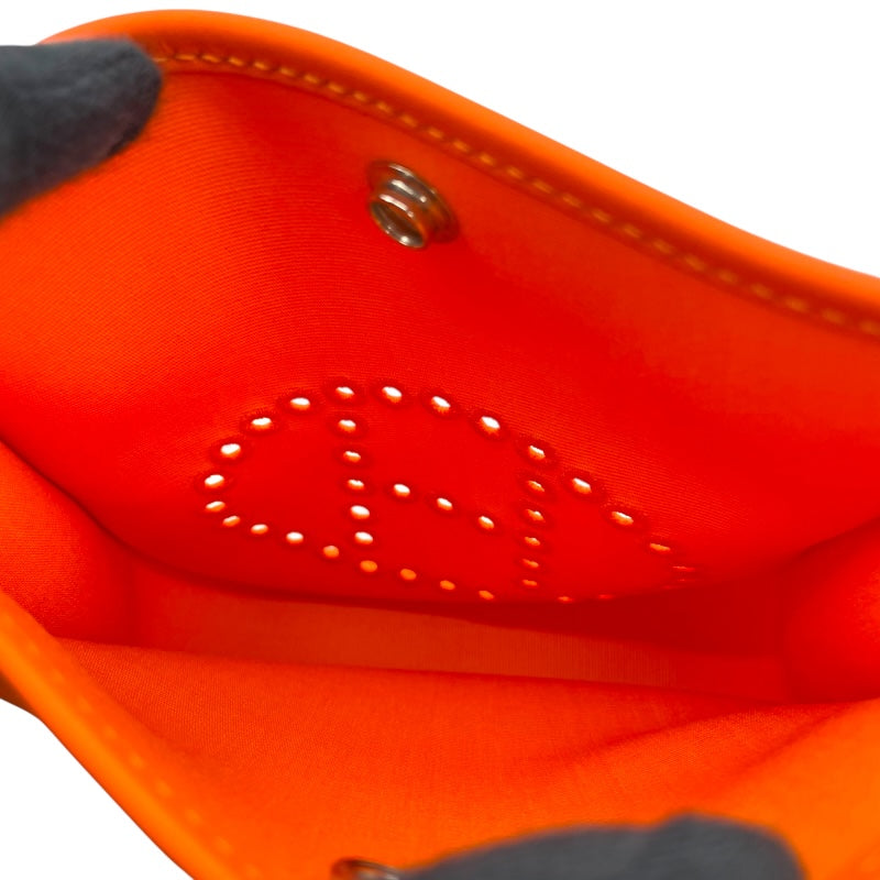 エルメス HERMES ネオエヴリンTPM W刻 オレンジ SV金具 トワル レディース ショルダーバッグ
