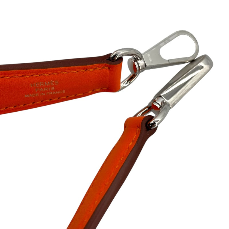 エルメス HERMES ネオエヴリンTPM W刻 オレンジ SV金具 トワル レディース ショルダーバッグ