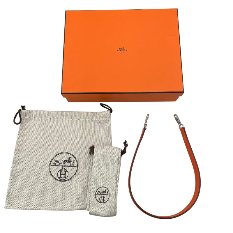 エルメス HERMES ネオエヴリンTPM W刻 オレンジ SV金具 トワル レディース ショルダーバッグ
