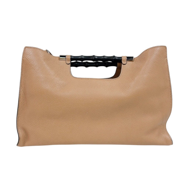 グッチ GUCCI バンプー　2WAYバッグ 370829 ベージュ　シルバー金具 レザー レディース ショルダーバッグ