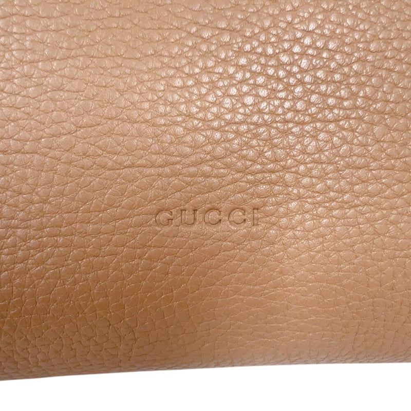 グッチ GUCCI バンプー　2WAYバッグ 370829 ベージュ　シルバー金具 レザー レディース ショルダーバッグ