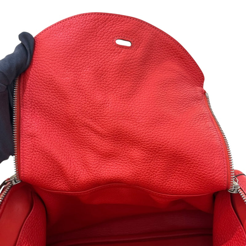 エルメス HERMES リンディ30 X刻 ルージュトマト/SV金具 トリヨン レディース ショルダーバッグ