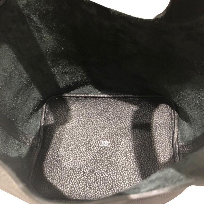 エルメス HERMES ピコタンロックMM K刻 ブラック　シルバー金具 トリヨン レディース ハンドバッグ