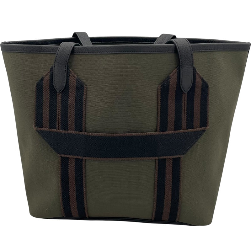 エルメス HERMES ピュールサングル U刻 カーキ SV金具 トワル レディース トートバッグ