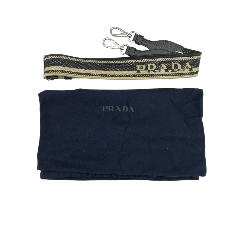 プラダ PRADA ロゴ トライアングル ショルダー 2VH155 ブラック レザー メンズ ショルダーバッグ