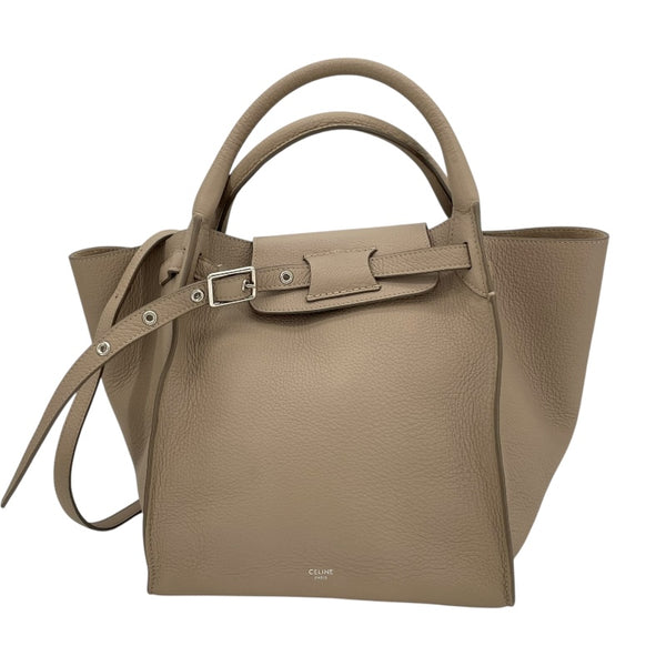 セリーヌ CELINE ビッグバッグスモール ロング ストラップ 189313 グレージュ レザー レディース ショルダーバッグ