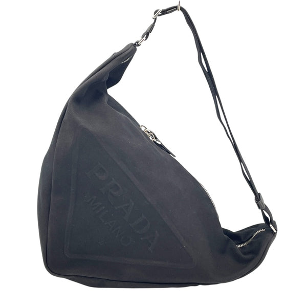 プラダ PRADA トライアングル ショルダーバッグ 2VY007 ブラック キャンバス メンズ ショルダーバッグ