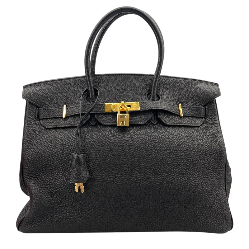 エルメス HERMES バーキン35 □J刻 ブラック GD金具 トリヨン レディース トートバッグ
