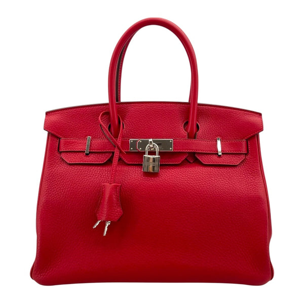 エルメス HERMES バーキン30 T刻印 ルージュカザック SV金具 トリヨン レディース ハンドバッグ