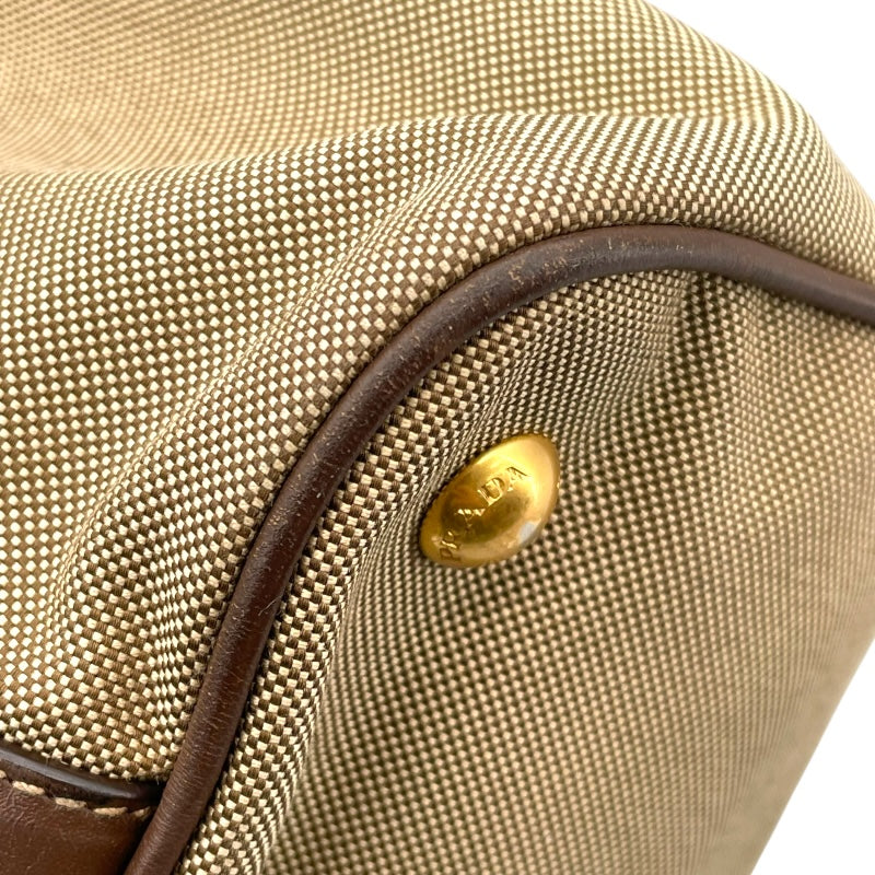 プラダ PRADA ロゴジャガード ハンドバッグ BN2832 ブラウン ゴールド金具 キャンバス/レザー レディース ショルダーバッグ