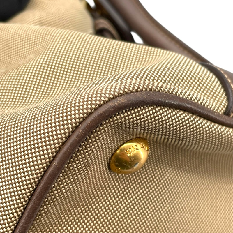プラダ PRADA ロゴジャガード ハンドバッグ BN2832 ブラウン ゴールド金具 キャンバス/レザー レディース ショルダーバッグ