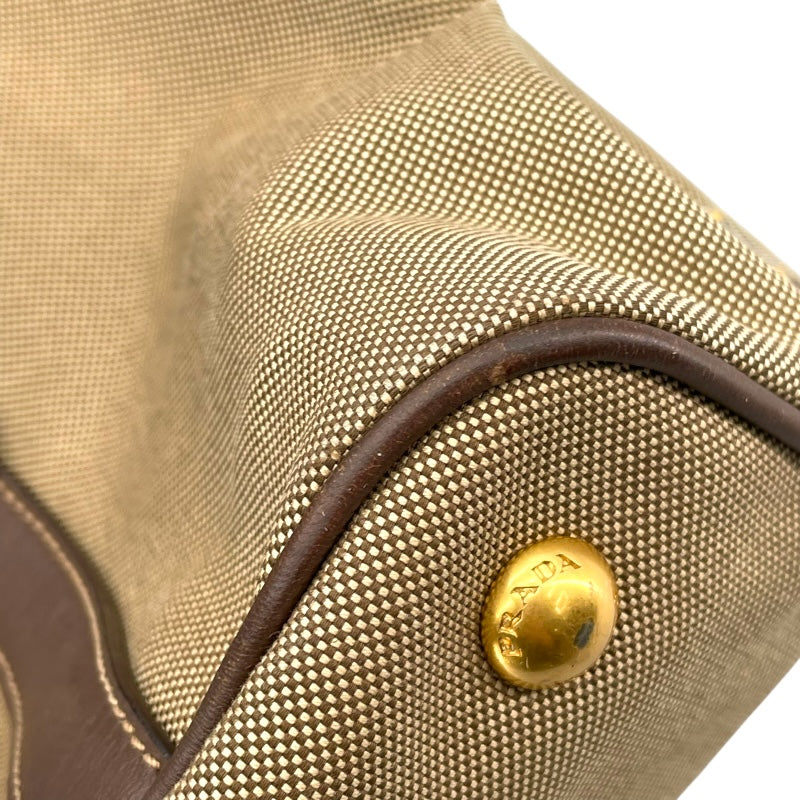 プラダ PRADA ロゴジャガード ハンドバッグ BN2832 ブラウン ゴールド金具 キャンバス/レザー レディース ショルダーバッグ