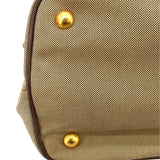 プラダ PRADA ロゴジャガード ハンドバッグ BN2832 ブラウン ゴールド金具 キャンバス/レザー レディース ショルダーバッグ