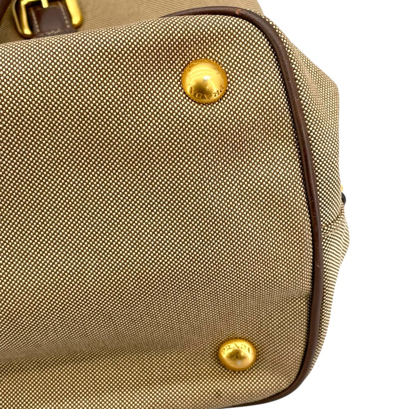 プラダ PRADA ロゴジャガード ハンドバッグ BN2832 ブラウン ゴールド金具 キャンバス/レザー レディース ショルダーバッグ