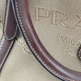 プラダ PRADA ロゴジャガード ハンドバッグ BN2832 ブラウン ゴールド金具 キャンバス/レザー レディース ショルダーバッグ