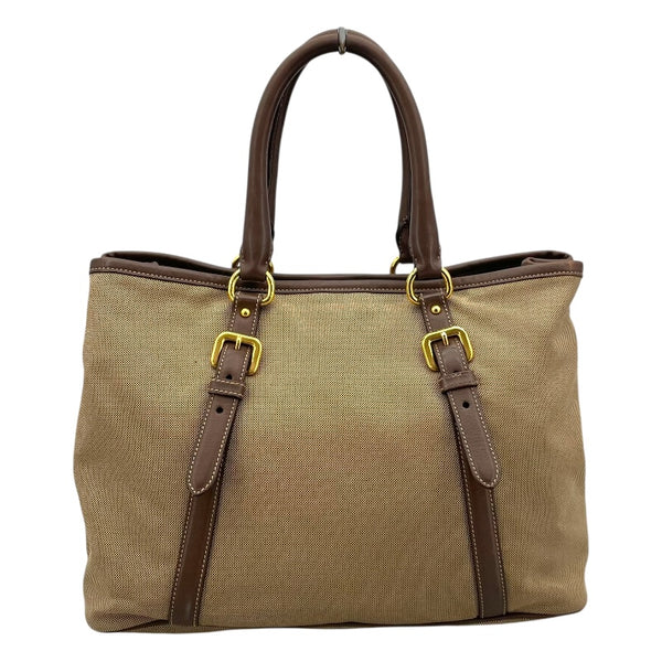 プラダ PRADA ロゴジャガード ハンドバッグ BN2832 ブラウン ゴールド金具 キャンバス/レザー レディース ショルダーバッグ