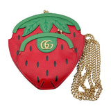 グッチ GUCCI ストロベリーポシェットショルダーバッグ 719725 グリーン/レッド レザー レディース ショルダーバッグ