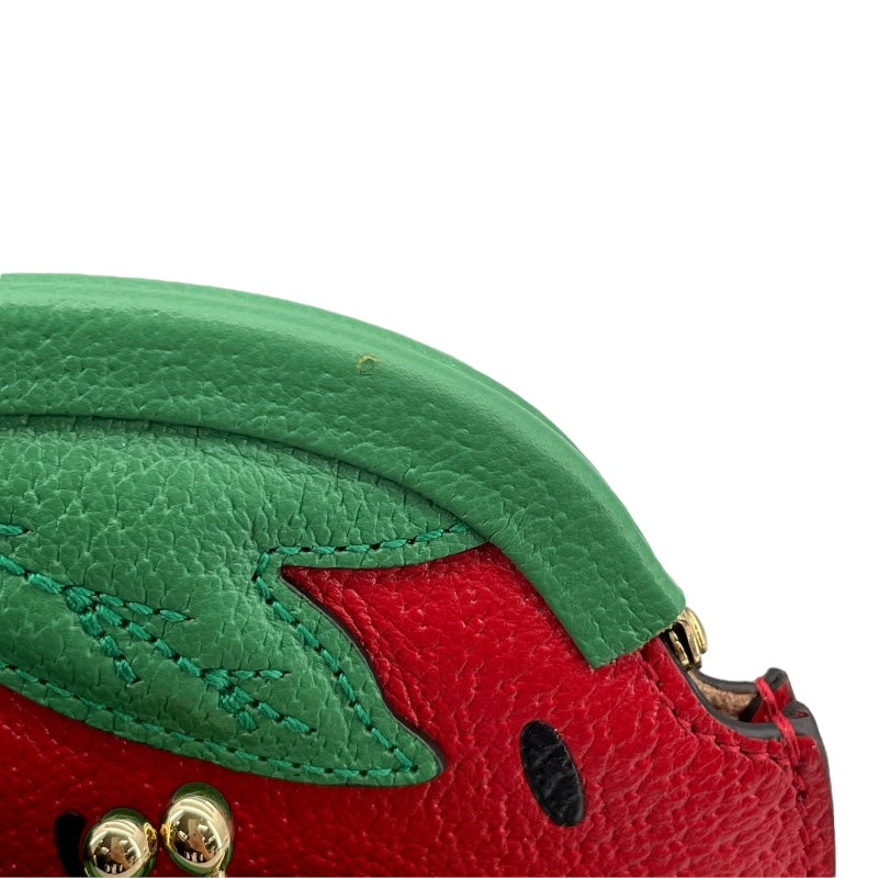 グッチ GUCCI ストロベリーポシェットショルダーバッグ 719725 グリーン/レッド レザー レディース ショルダーバッグ