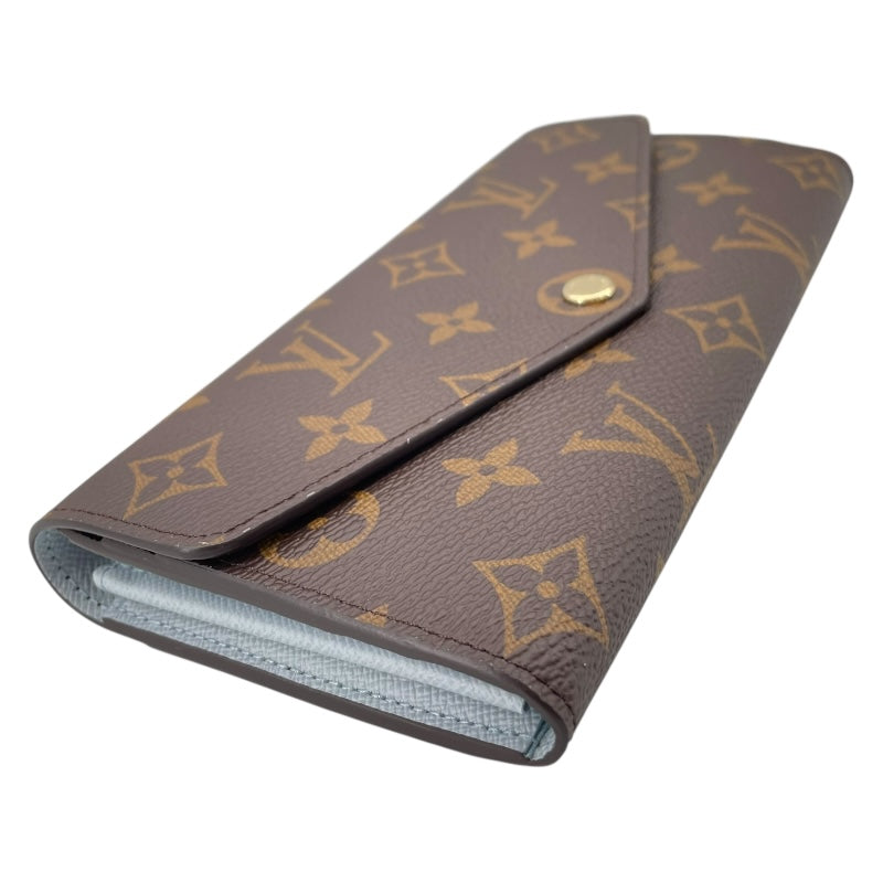 ルイ・ヴィトン LOUIS VUITTON ポルトフォイユ サラ M62235 ブラウン/ブルーオランプ モノグラム・キャンバス レディース 長財布