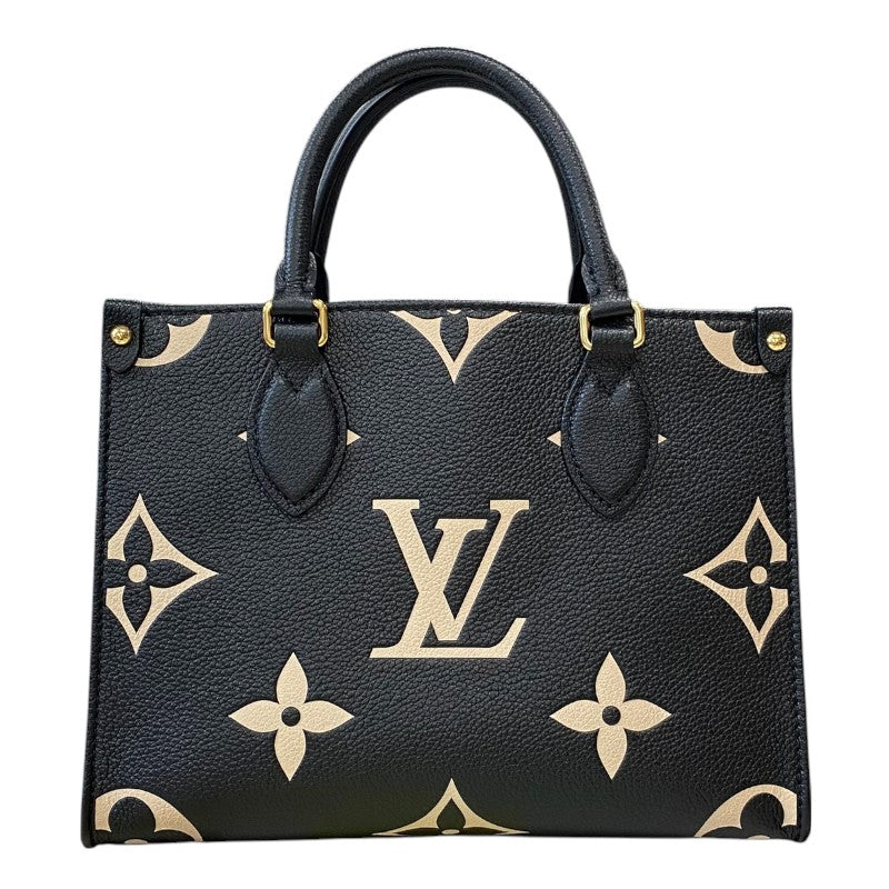 ルイ・ヴィトン LOUIS VUITTON オンザゴーPM M45659 ブラック モノグラム・アンプラント レディース トートバッグ