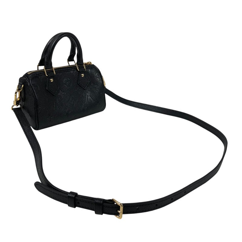 ルイ・ヴィトン LOUIS VUITTON ナノ・スピーディ M82450 ブラック モノグラム・アンプラントレザー レディース ショルダーバッグ