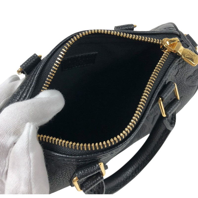 ルイ・ヴィトン LOUIS VUITTON ナノ・スピーディ M82450 ブラック モノグラム・アンプラントレザー レディース ショルダーバッグ