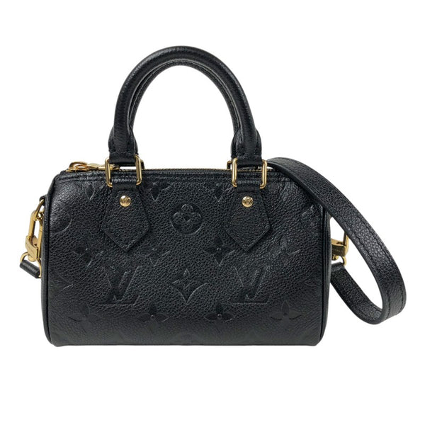 ルイ・ヴィトン LOUIS VUITTON ナノ・スピーディ M82450 ブラック モノグラム・アンプラントレザー レディース ショルダーバッグ