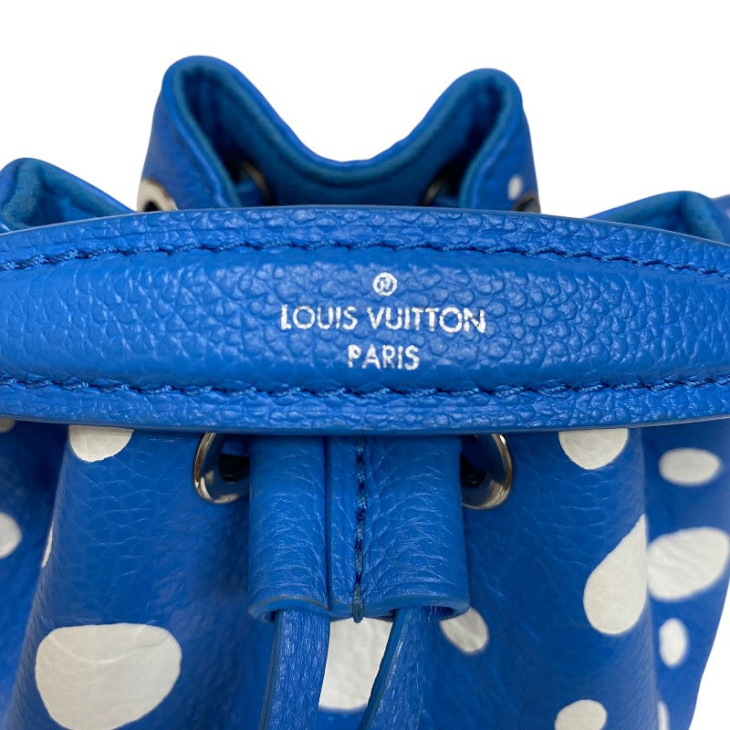 ルイ・ヴィトン LOUIS VUITTON ナノ・ノエ 草間彌生コラボ M81985 ブルー レディース ショルダーバッグ