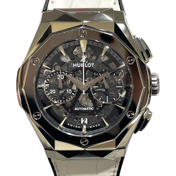 ウブロ HUBLOT アエロフュージョン　クロノグラフ　オーリンスキーチタニウムホワイト 525.NX.0127.LR.JORL19 グレー チタン メンズ 腕時計