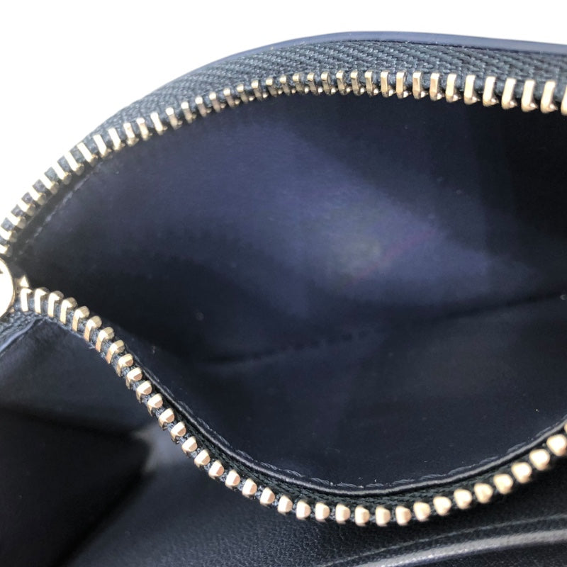 ルイ・ヴィトン LOUIS VUITTON ポルトモネ・アノエ マヒナ　ネイビー レザー レディース 二つ折り財布
