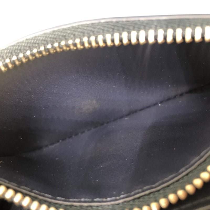 ルイ・ヴィトン LOUIS VUITTON ポルトモネ・アノエ マヒナ　ネイビー レザー レディース 二つ折り財布
