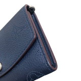ルイ・ヴィトン LOUIS VUITTON ポルトモネ・アノエ マヒナ　ネイビー レザー レディース 二つ折り財布