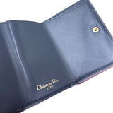 クリスチャン・ディオール Christian Dior マイクロカナージュ　コンパクトウォレット ピンク エナメル レディース 三つ折り財布