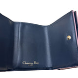 クリスチャン・ディオール Christian Dior マイクロカナージュ　コンパクトウォレット ピンク エナメル レディース 三つ折り財布
