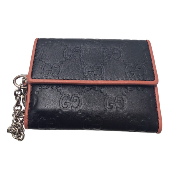 グッチ GUCCI グッチシマ　コンパクトウォレット 256442 ブラック グッチシマ　レザー レディース 三つ折り財布