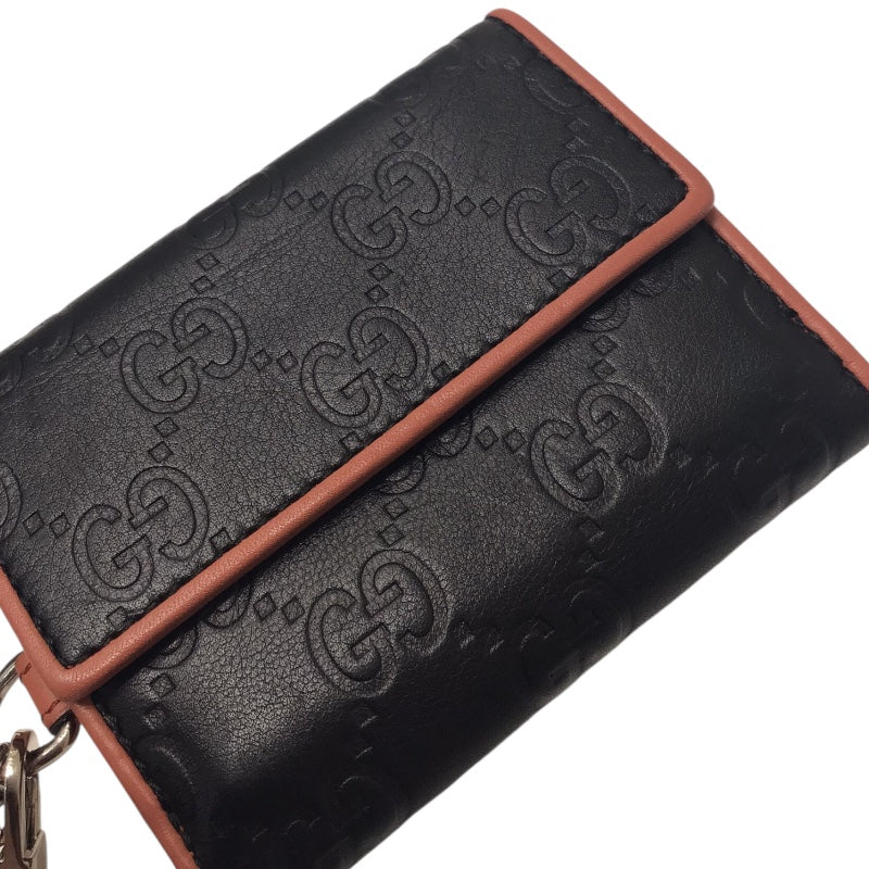 グッチ GUCCI グッチシマ　コンパクトウォレット 256442 ブラック グッチシマ　レザー レディース 三つ折り財布
