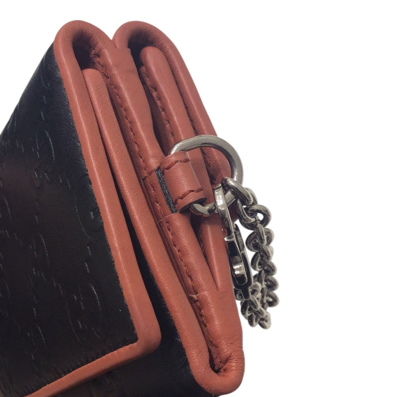 グッチ GUCCI グッチシマ　コンパクトウォレット 256442 ブラック グッチシマ　レザー レディース 三つ折り財布