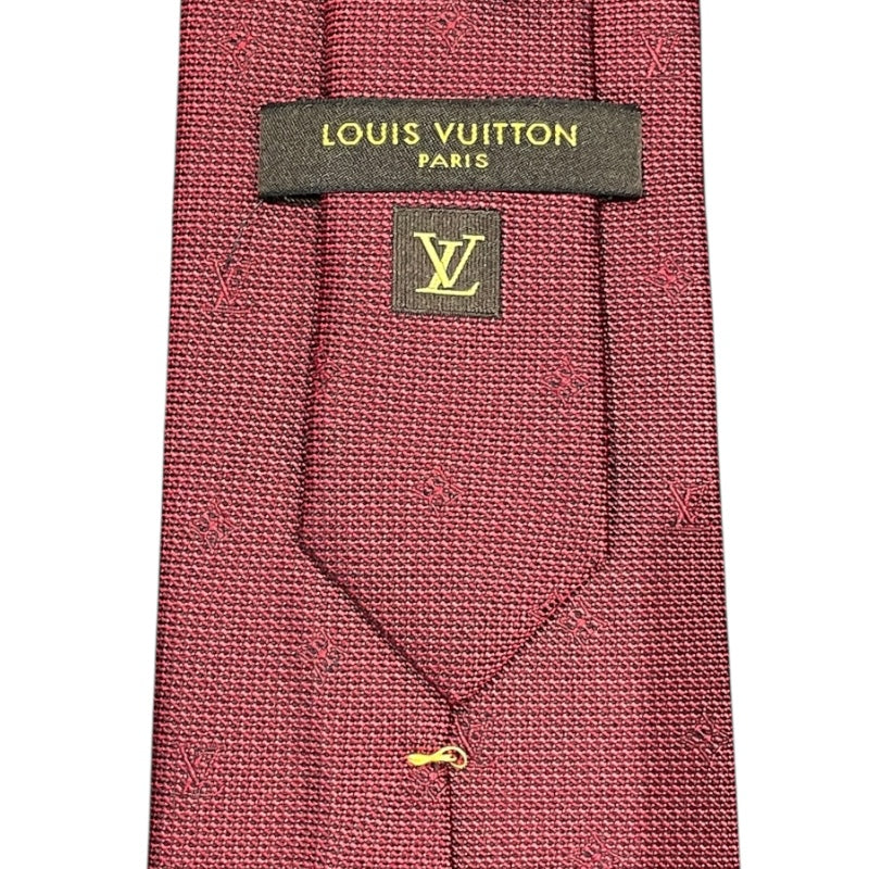ルイ・ヴィトン LOUIS VUITTON ロゴネクタイ レッド シルク メンズ ネクタイ