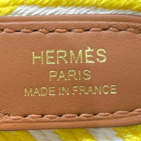 エルメス HERMES バンドリエール サングルカヴァル W刻印 ジェーヌシトロン×ホワイト GD金具 トワル/スイフト レディース ショルダーストラップ