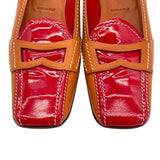 プラダ PRADA スクエアトゥパンプス ブラウン レザー レディース パンプス