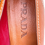 プラダ PRADA スクエアトゥパンプス ブラウン レザー レディース パンプス