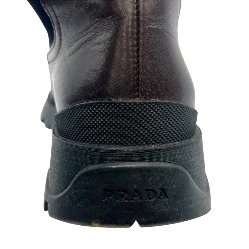 プラダ PRADA サイドゴアブーツ 3T0836 ブラウン レザー レディース ブーツ