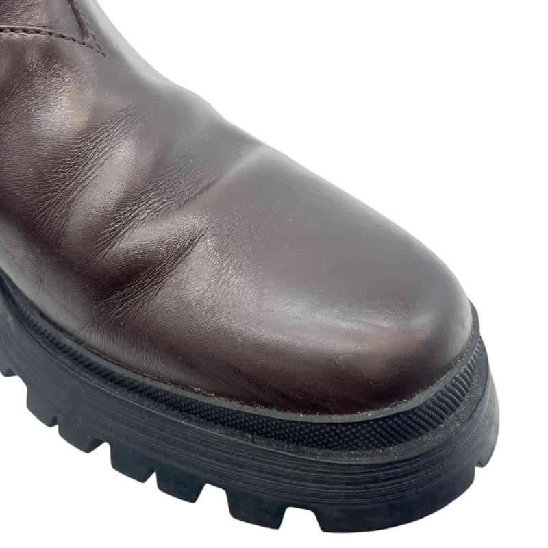 プラダ PRADA サイドゴアブーツ 3T0836 ブラウン レザー レディース ブーツ