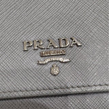 プラダ PRADA ロングウォレット グレー サフィアーノレザー レディース 長財布