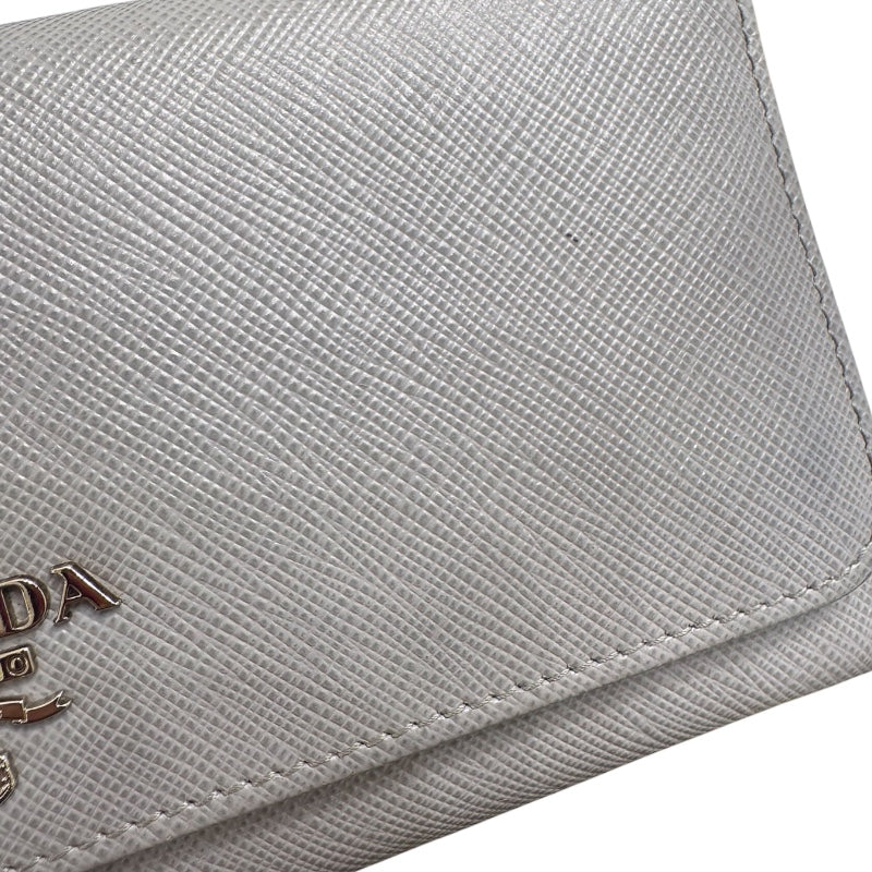プラダ PRADA 長財布 グレー 灰色サフィアーノ レザー プラダ PRADA ロングウォレット グレー サフィアーノレザー