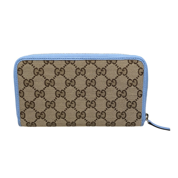 グッチ GUCCI ラウンドロングウォレット 363423 スカイブルー GGキャンバス レディース 長財布